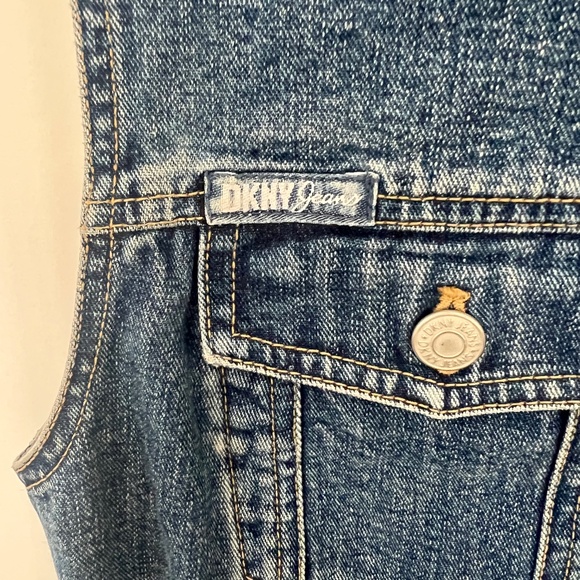 Perfect Vintage Denim Vest with Defined Waist DKNY - Picture 1 of 5